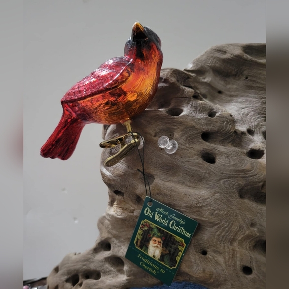 Old World Christmas Resting Cardinal Ornament - Picture 3 of 6